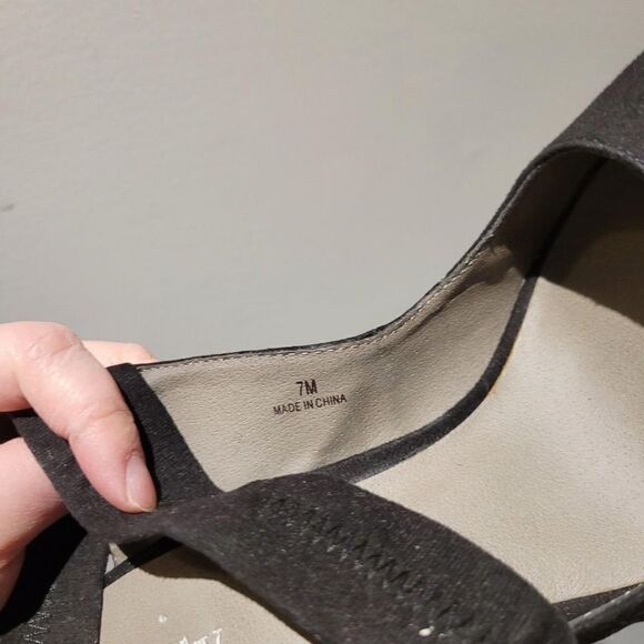 2/$20 Vintage Y2K Black Top Fashion High Heels Shoes Size: 7M US - Picture 7 of 8